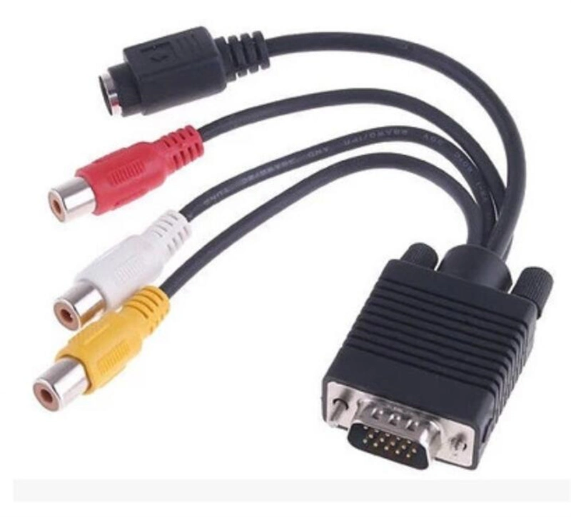 VGA to S-Video 3 RCA AV TV Adapter Converter Cable PC Computer