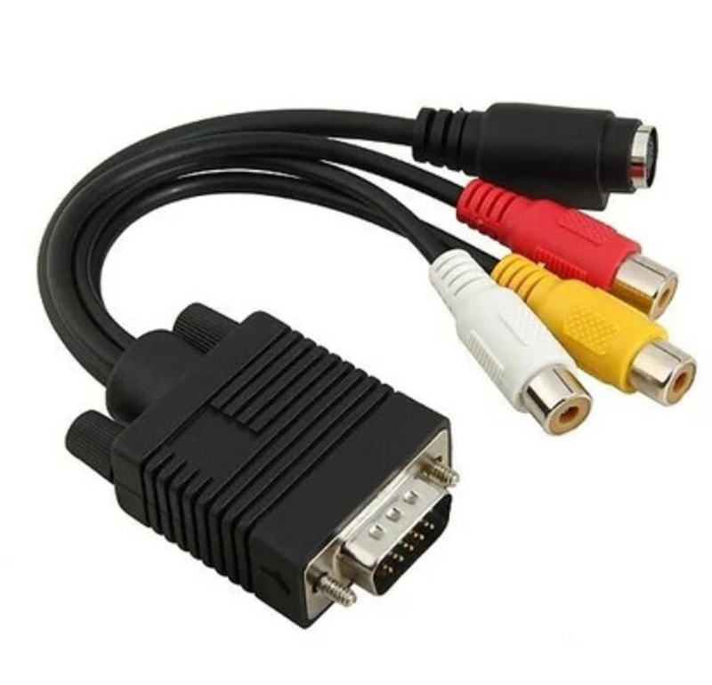 VGA to S-Video 3 RCA AV TV Adapter Converter Cable PC Computer