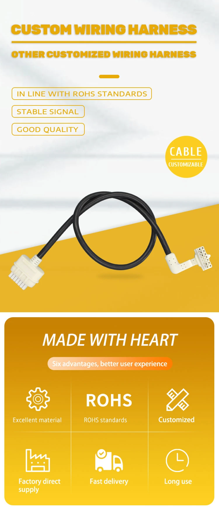 Factory Customized Light String Power Cord Other Cem&OEM Cable Household Appliance Plug Cord Electrical Cables and Wires