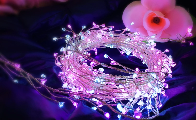 Outdoor Long Decorative Micro Copper Wire Solar LED String Raw Material Fairy Lights for with Timer