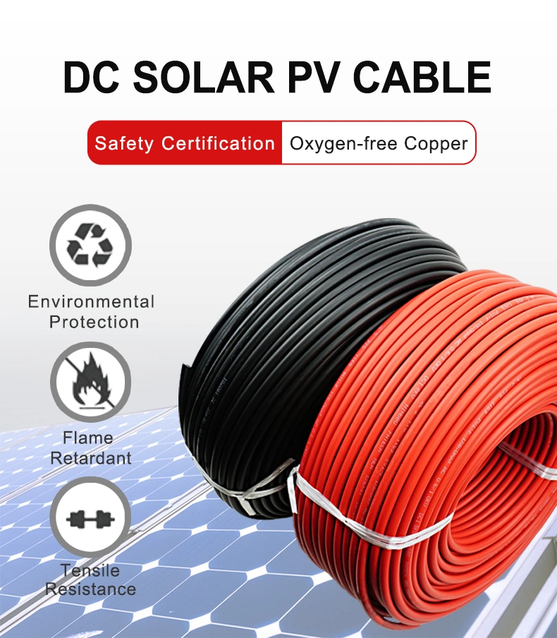 En 50618 Solar Cable for Panel H1z2z2-K Wire Polycab Price DC PV Extension 6mm Power 4mm Photovoltaic