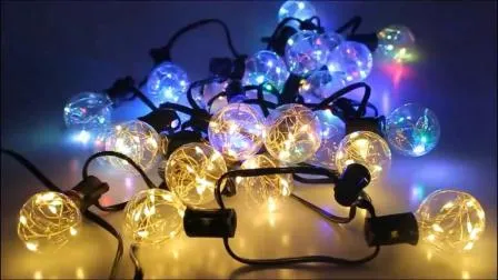 20 luces al aire libre eléctrico G40 bombillas Edison multicolor luces de cadena de Navidad