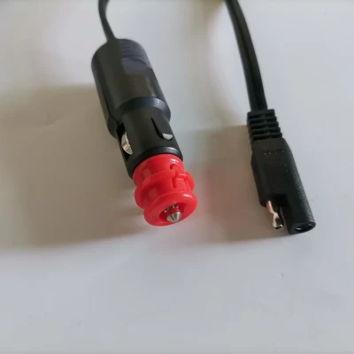 Adaptador de Cable de enchufe para encendedor de cigarrillos de coche y camión de motocicleta, Cable de alimentación para cargador de coche de 12V-24V 5A integrado