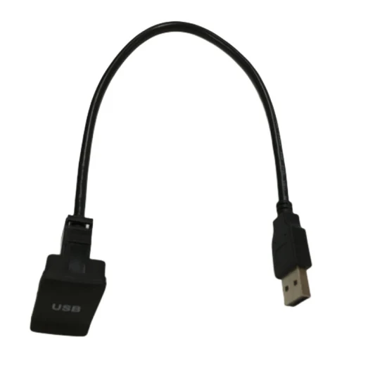 Cable de extensión USB 2.0 para salpicadero cuadrado con cubierta antipolvo para coche, barco y motocicleta