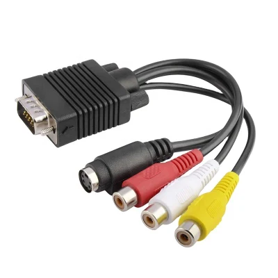 VGA a S-Video 3 RCA AV TV Adaptador Convertidor Cable PC Computadora